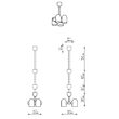 Candelabru modern cu 4 brate din alama masiva si abajururi din sticla opal, Odyssey, B141 SchwungHome